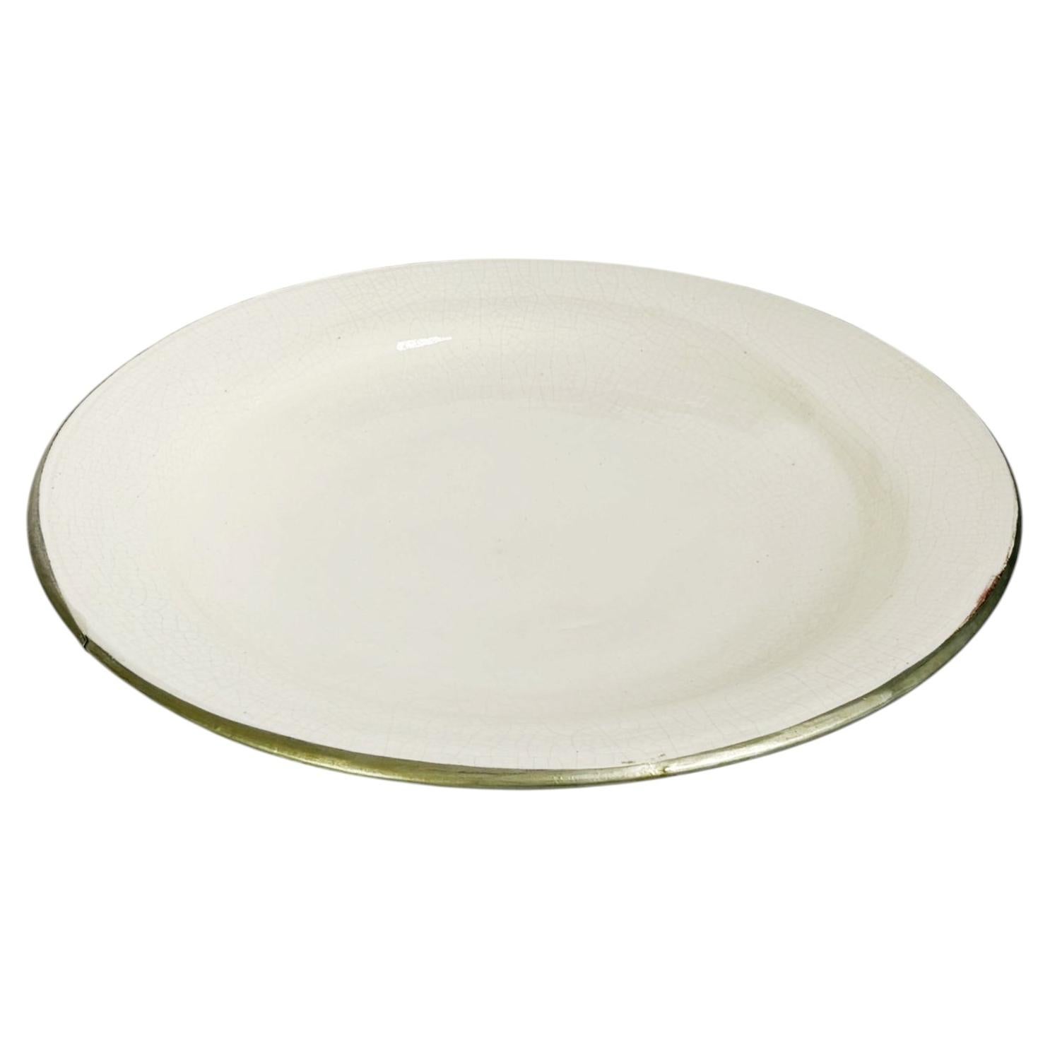 White Ceramic Serving Platter, France, 1980s
