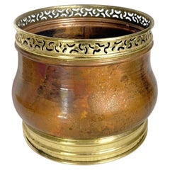 Vaso da fiori in ottone e metallo, Francia, anni ’70