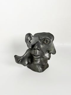 Patinierte Terrakotta-Skulptur mit mehreren Gesichtern, Frankreich, 1960er Jahre