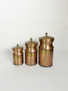 Set of three Copper Pots, France, 1960s