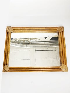 Rattan Mirror, France, 1990s