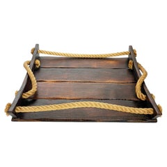 Wood and Rope Tray, France, 1990s