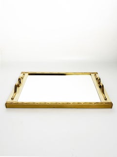 Gilt Metal and Mirror Tray, France, 1960s