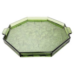 Art Deco Glass Tray, France, 1940s