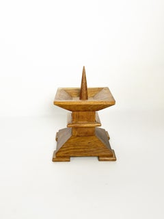 Oak Candle Holder, France, 1940s