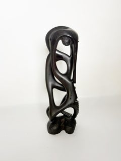 Modernistische Holzskulptur, Frankreich, 1980er Jahre