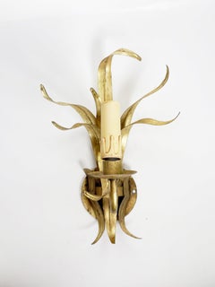 Gilt Metal Wall Light, France, 1970s