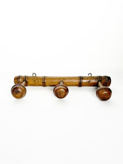 Vintage Wooden Coat Rack, France, 1940s