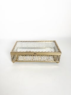 Glass and Metal Jewelry Box, France, 2000s