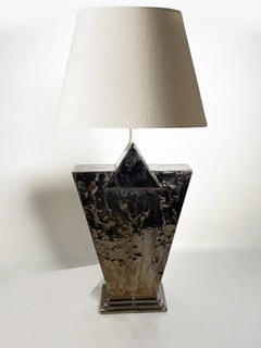 Black Ceramic Table Lamp, France, 1980s