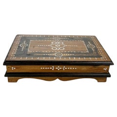 Large Wooden Box with Geometric Motifs, France, 1970s