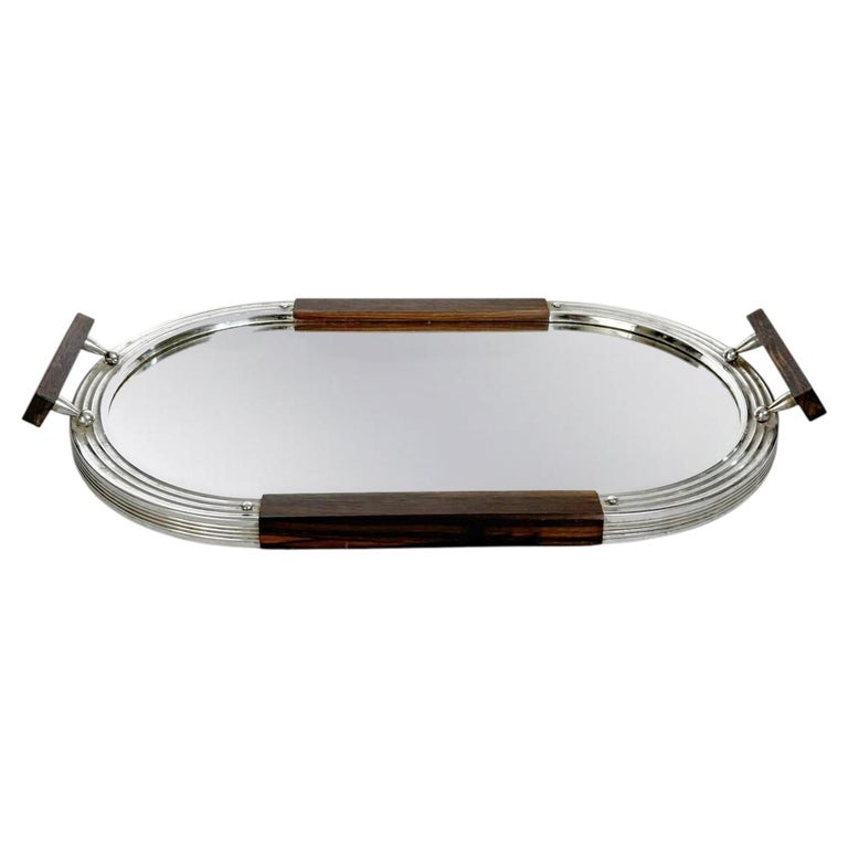 1stDibs Art Deco Iron and Wood Tray, France, 1940s