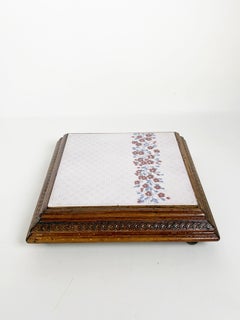 Wood and Ceramic Trivet, France, 1970s