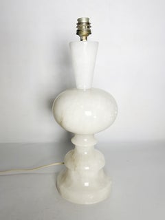 Alabaster Table Lamp, France, 1980s