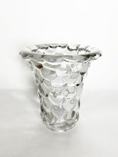 Glasvase mit Blasenverzierung, Frankreich, 1980er Jahre
