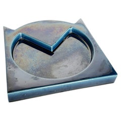 Blue Ceramic Ashtray or Catchall, France, 1970s