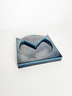 Blue Ceramic Ashtray or Catchall, France, 1970s