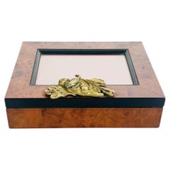 Brass, Glass and Burl Wood Box, France, 20th Century