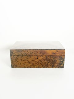 Large Brown Burl Wood Box, France, 20th Century
