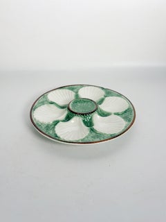 19th-Century Majolica Oyster Plate, France