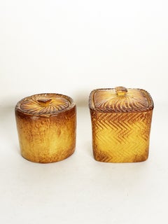 Ein Paar Keramiktöpfe mit kräftiger Patina, Frankreich, 1970er Jahre