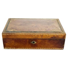 Brown Leather Box, France, 1970s
