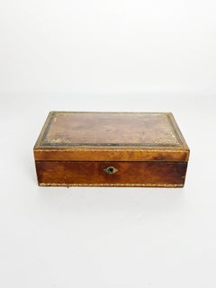 Brown Leather Box, France, 1970s