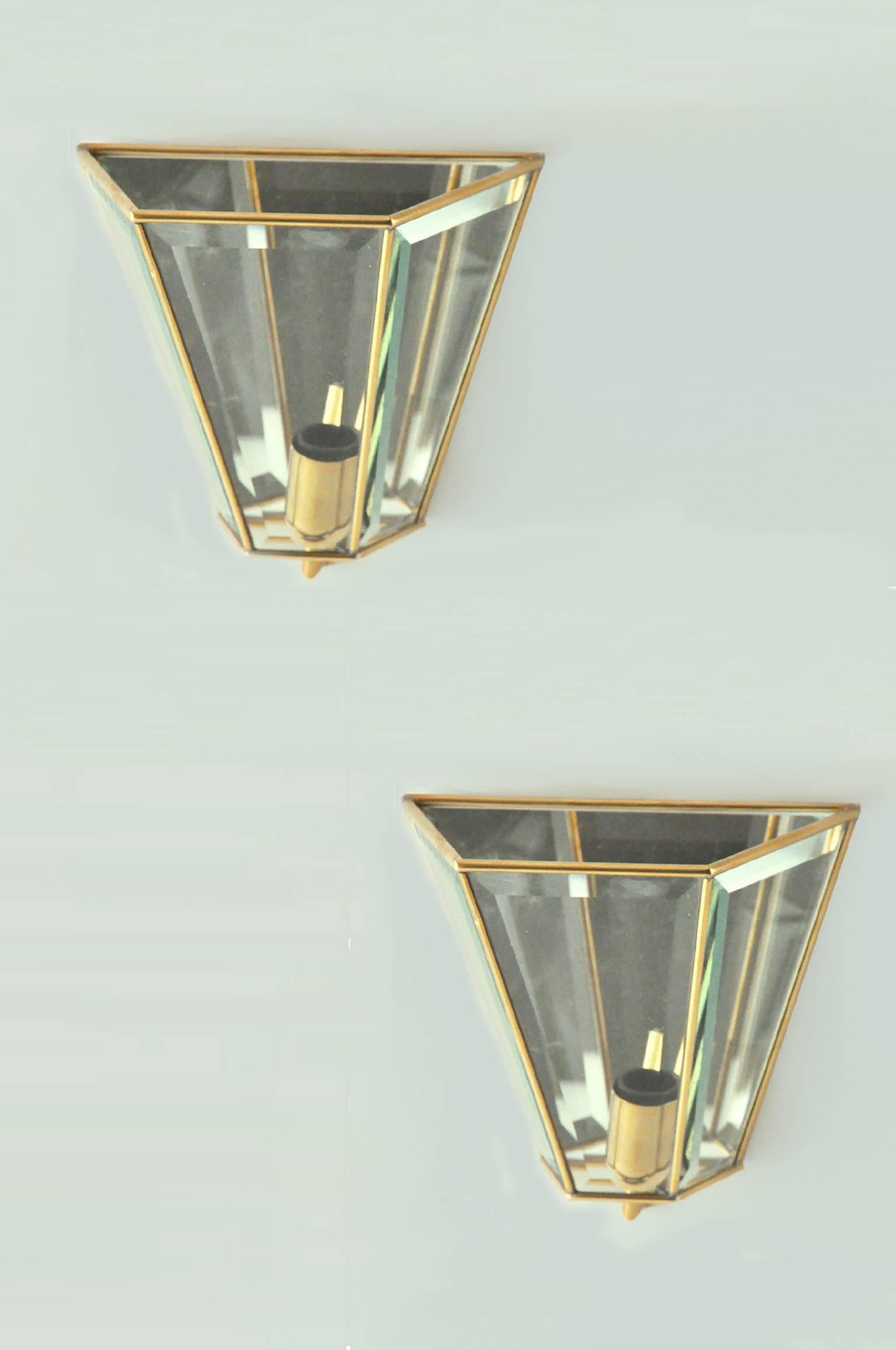 Italian Pair of Sconces by Cristal Art