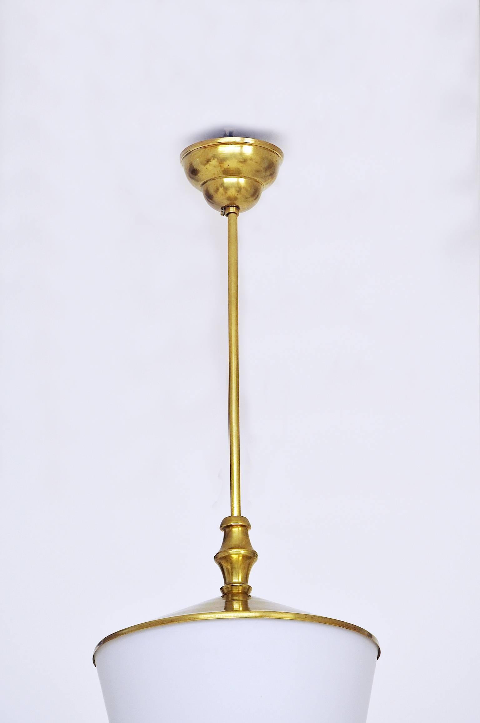 Mid-Century Modern Pendant ; Lantern, attributed to Stilnovo, circa 1948