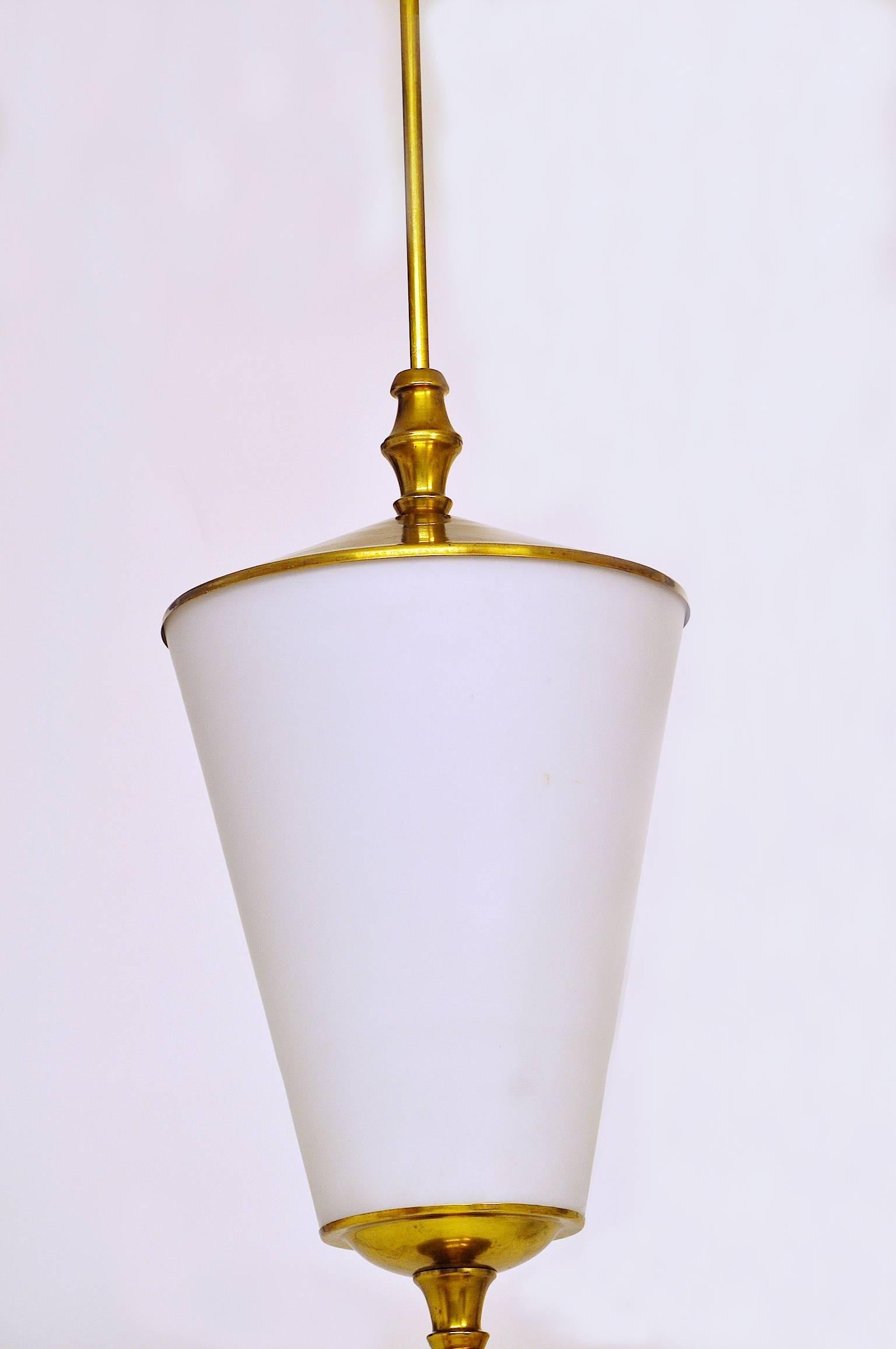 Pendant ; Lantern, attributed to Stilnovo, circa 1948 In Excellent Condition In Auribeau sur Siagne, FR