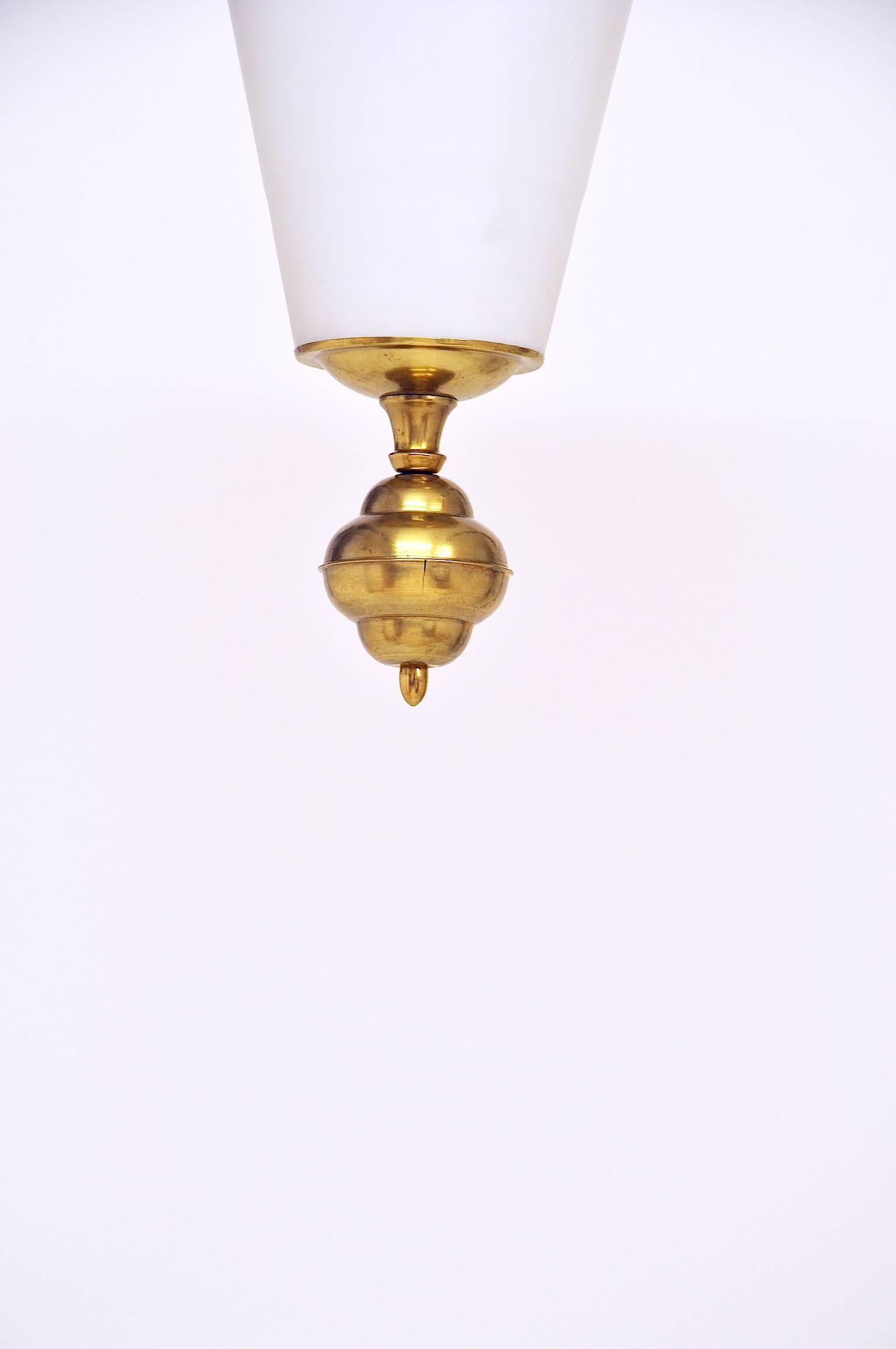 Mid-20th Century Pendant ; Lantern, attributed to Stilnovo, circa 1948