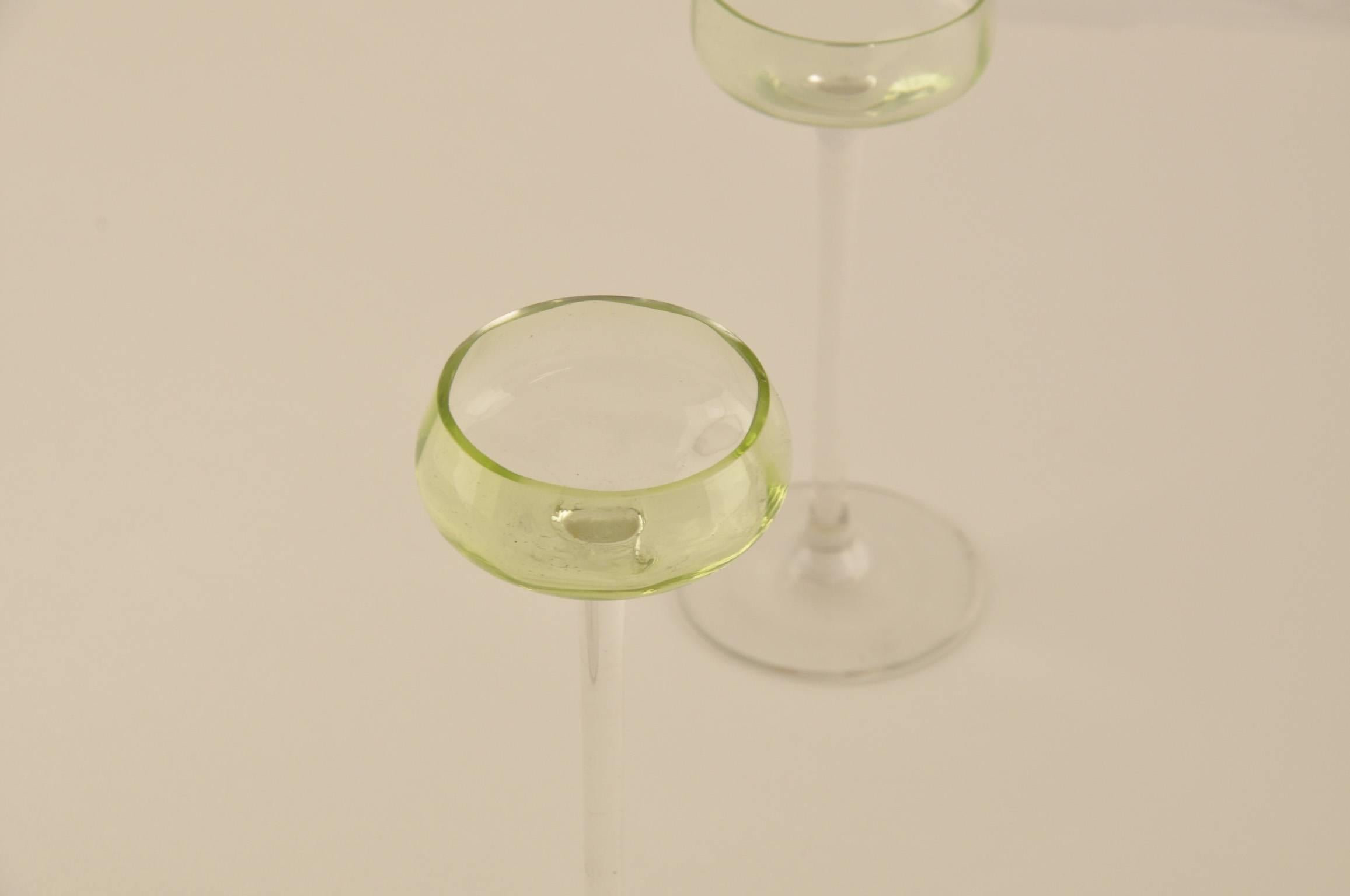 Mid-20th Century Venitian Set with Four Glasses and a Jug in Murano Glass