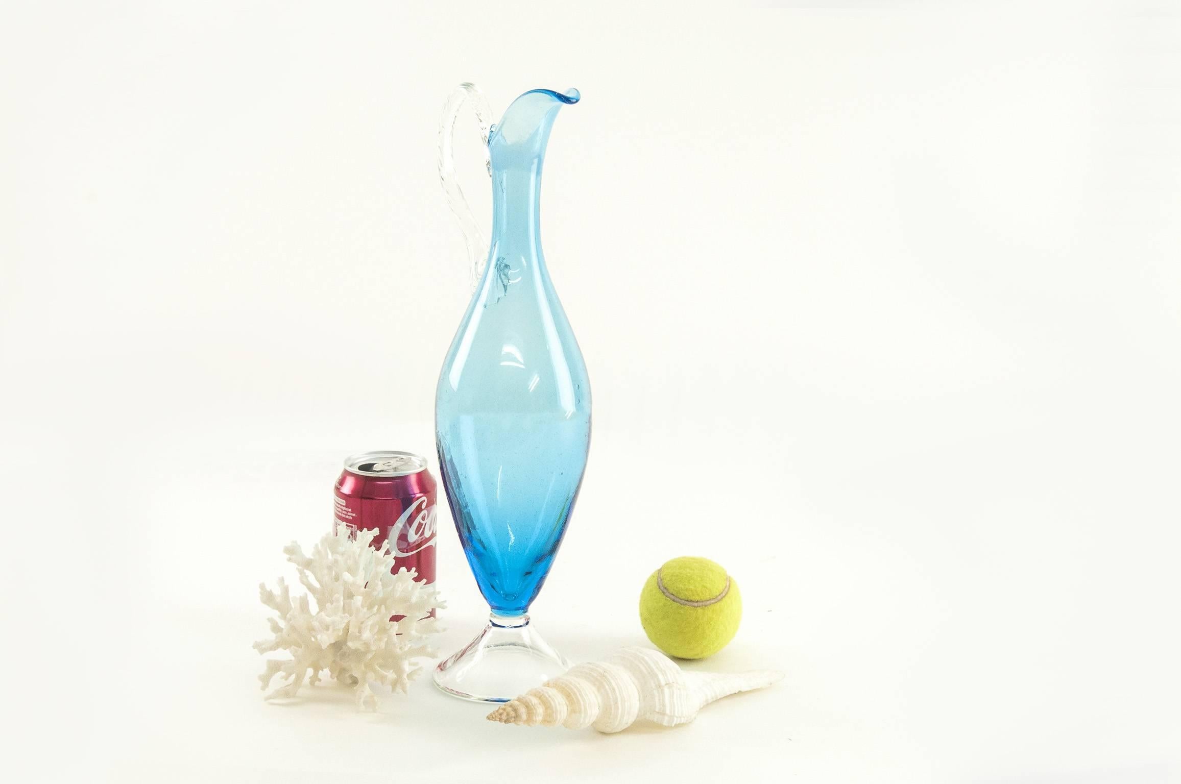 Glass 1950 Murano Vase with Its Coral and Shell For Sale