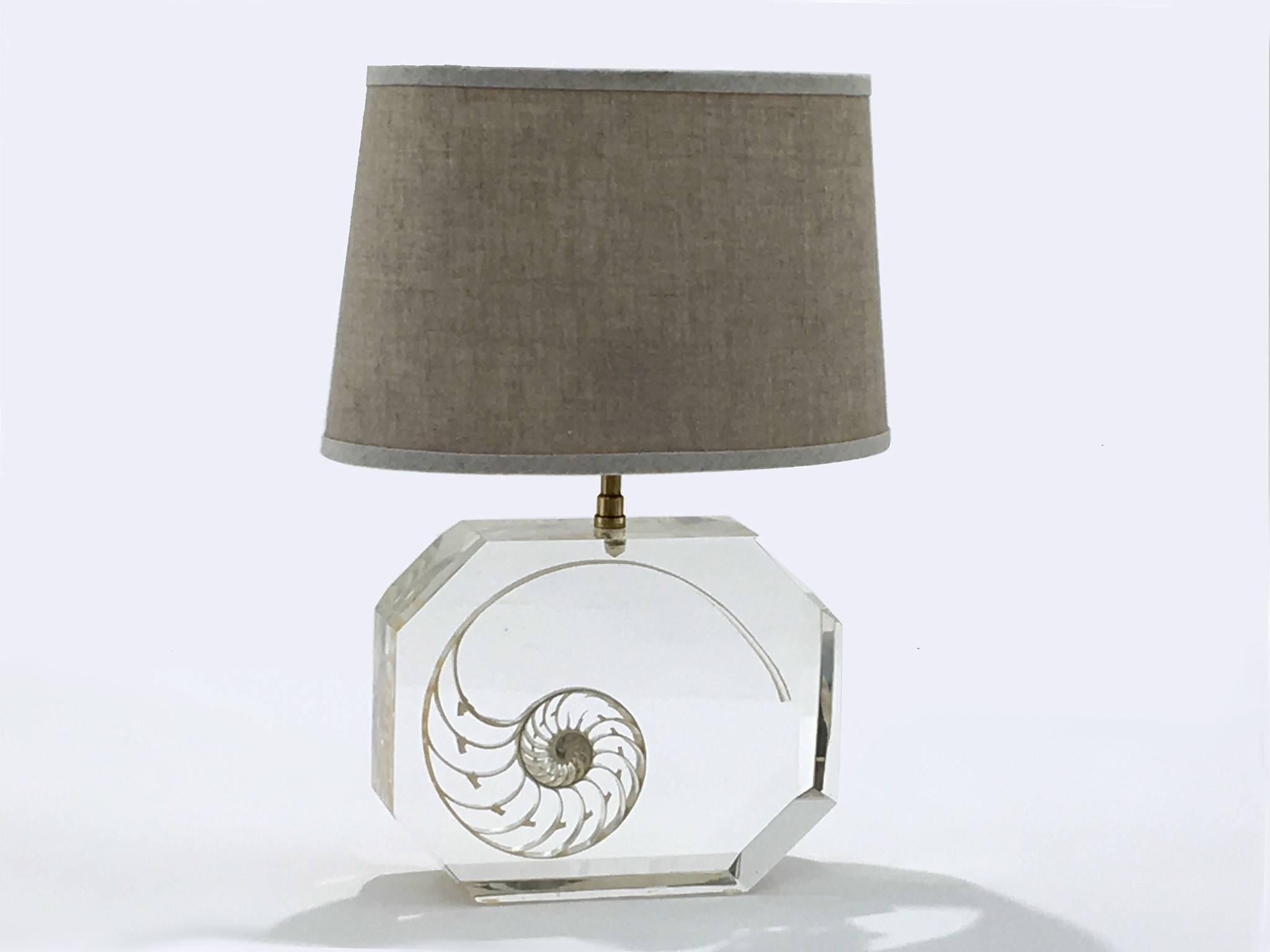 Late 20th Century Resin and Shell Table Lamp in the Style of Pierre Giraudon