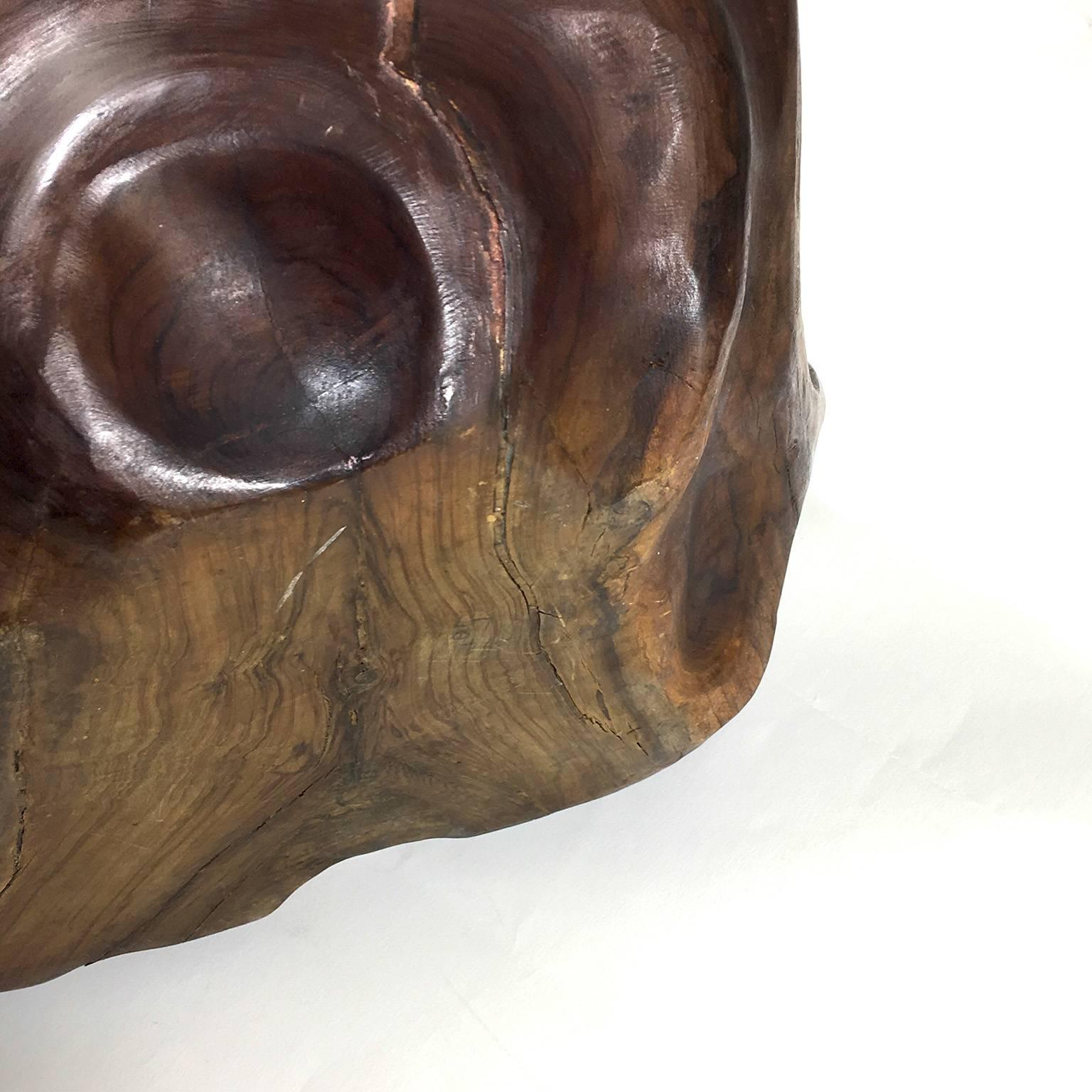 Mid-Century Modern Large Brutalist 1950 Wood Bowl in the Manner of Alexandre Noll