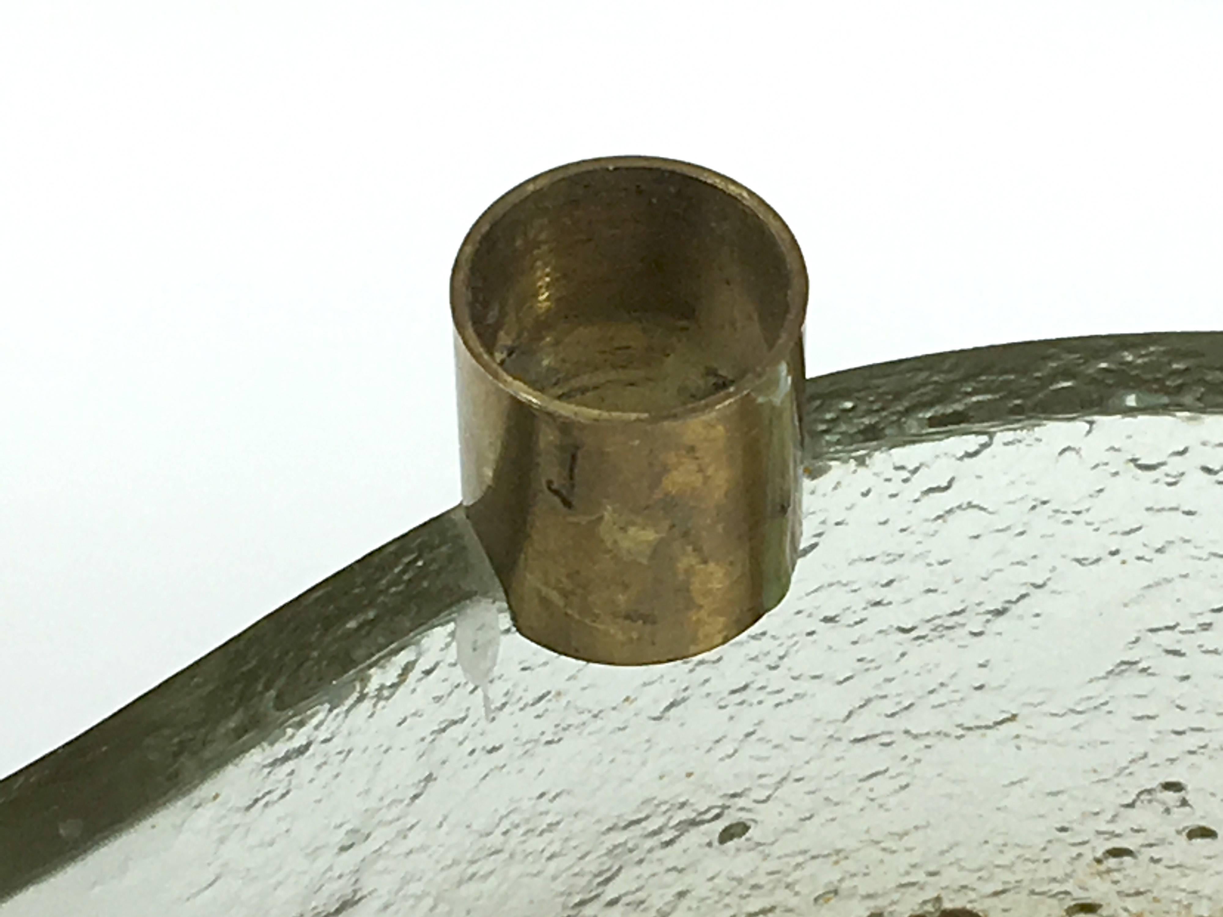 Brass Italian Glass Candleholder, 1960