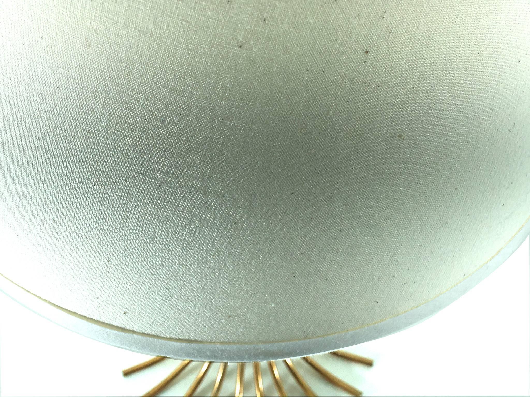 Mid-Century Modern Table Lamp in Gilt Metal, in the Style of Jean Royère