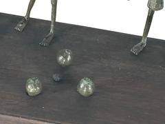 African Bronze Sculpture, with Characters Playing a Game