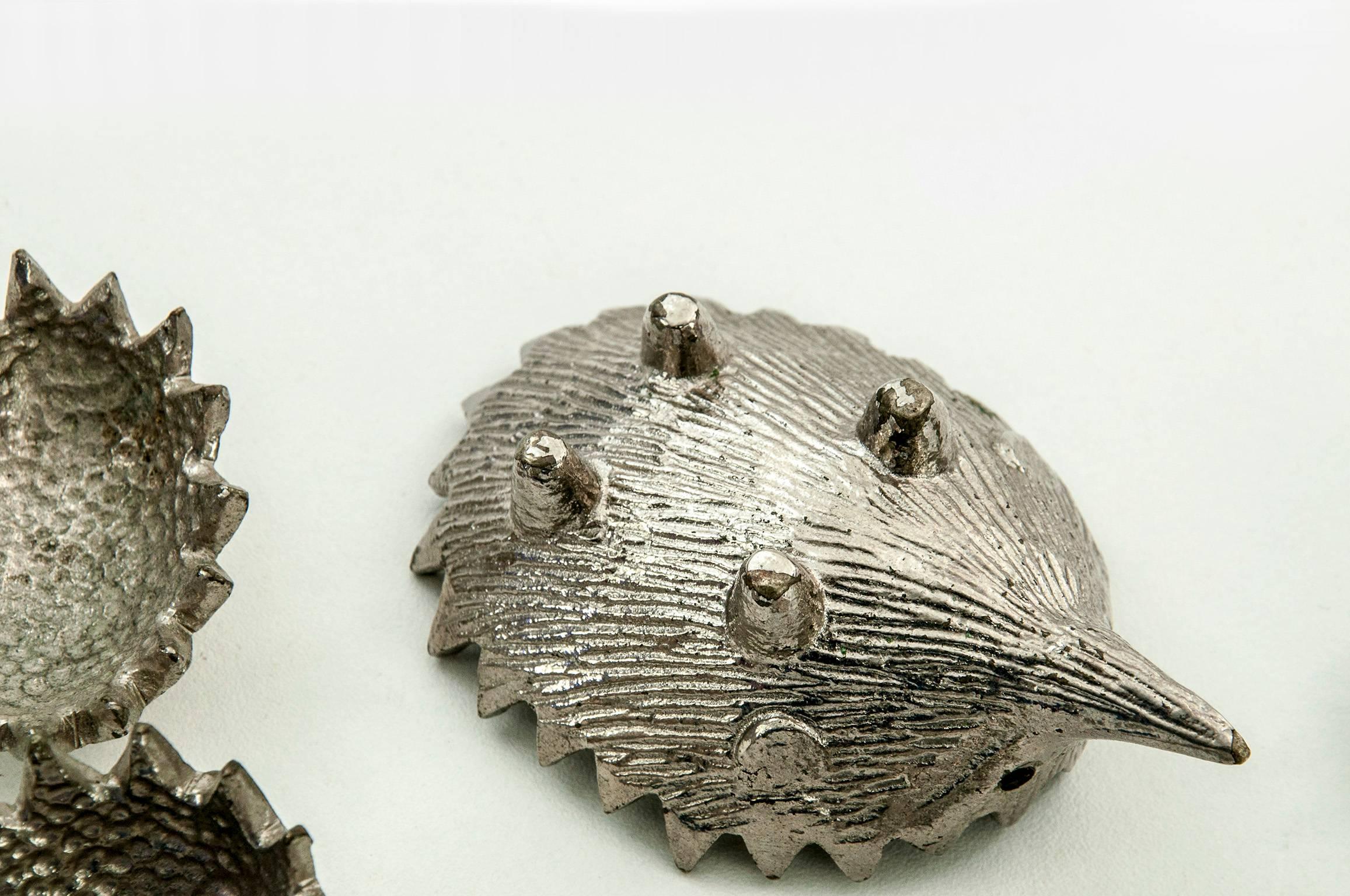 Silvered Hedgehog Stackable Ashtray by Walter Bosse for Hertha Baller