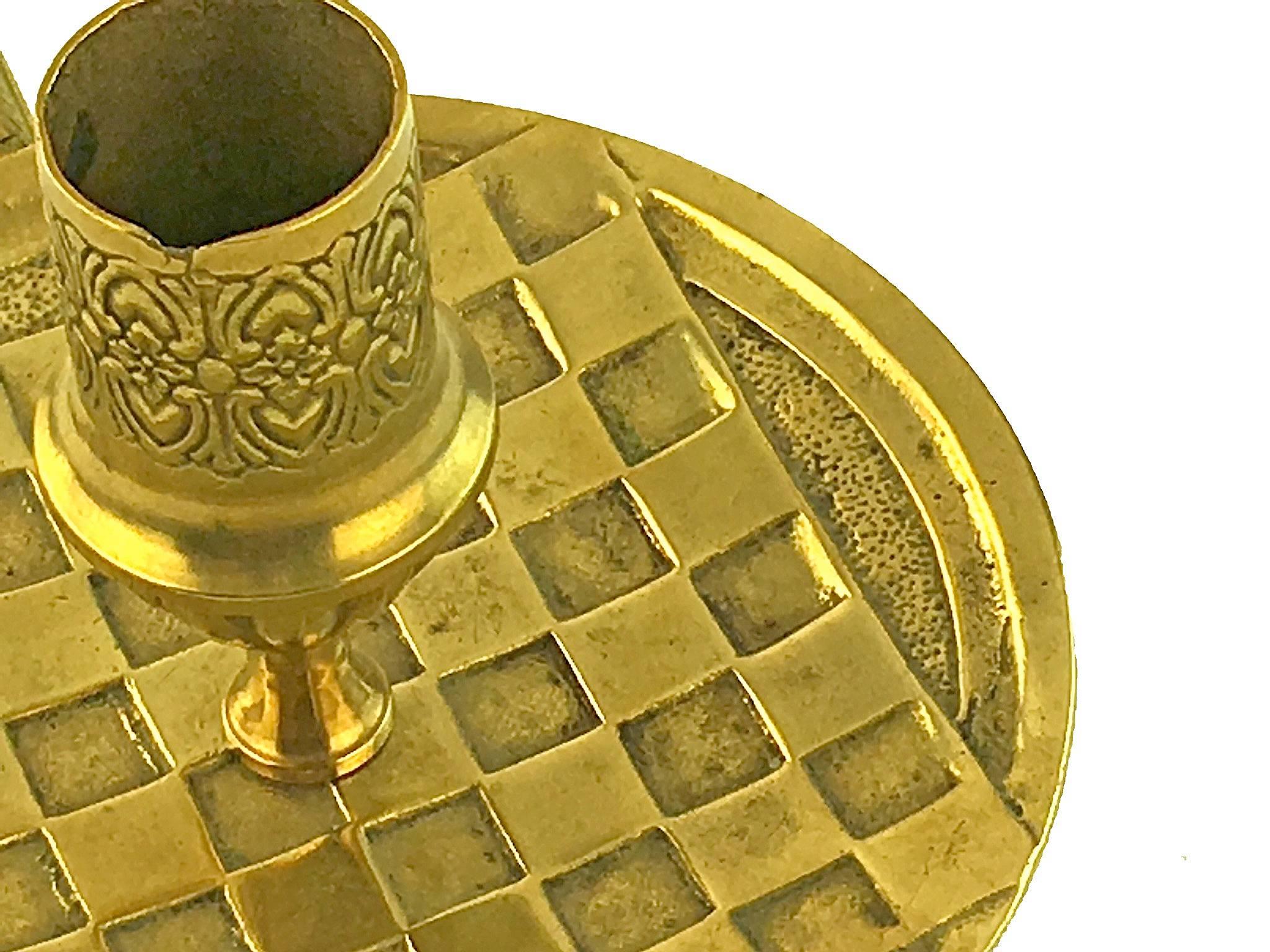 Jugendstill candleholder in brass