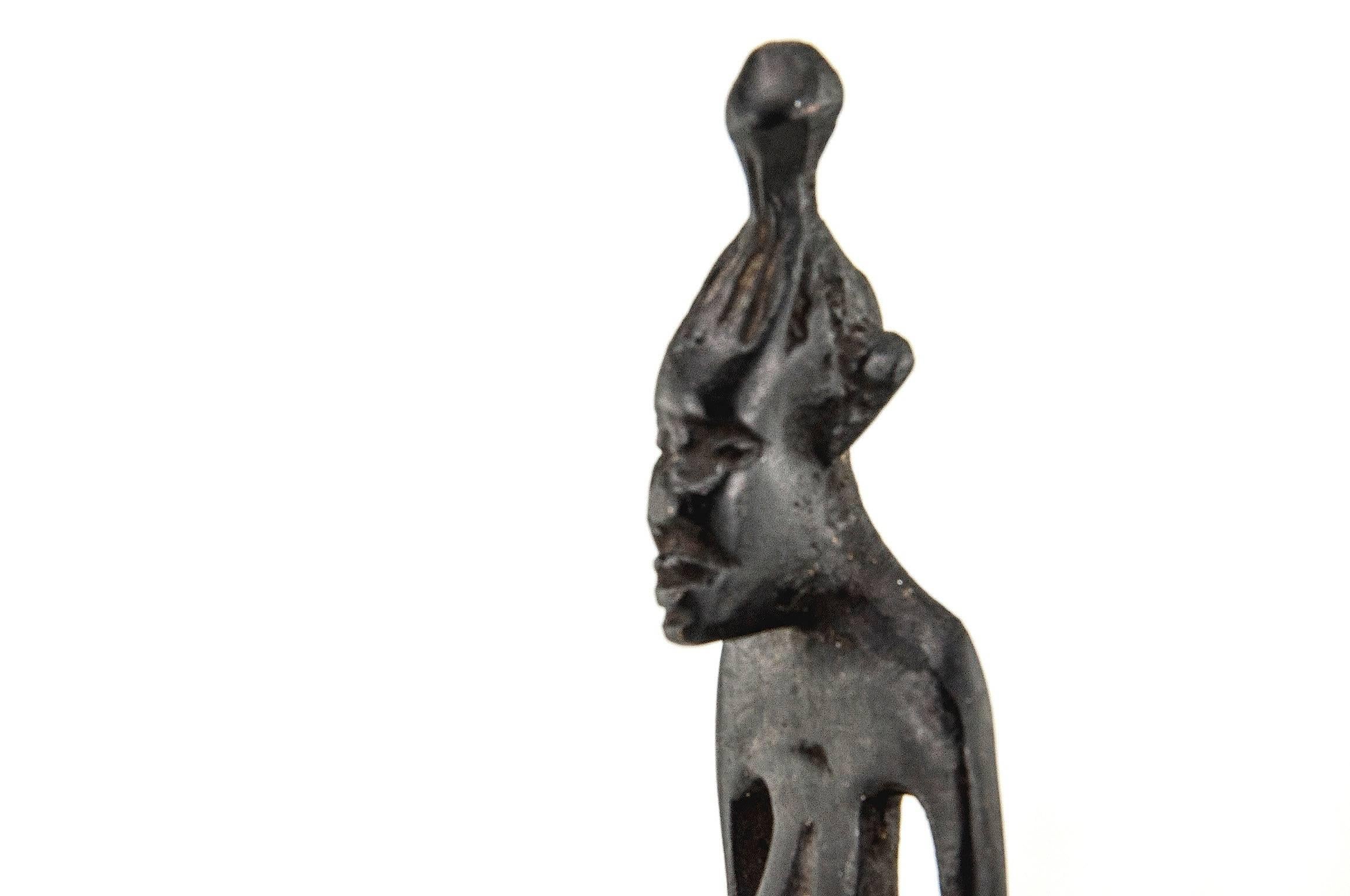 French Elegant Bronze African Sculpture