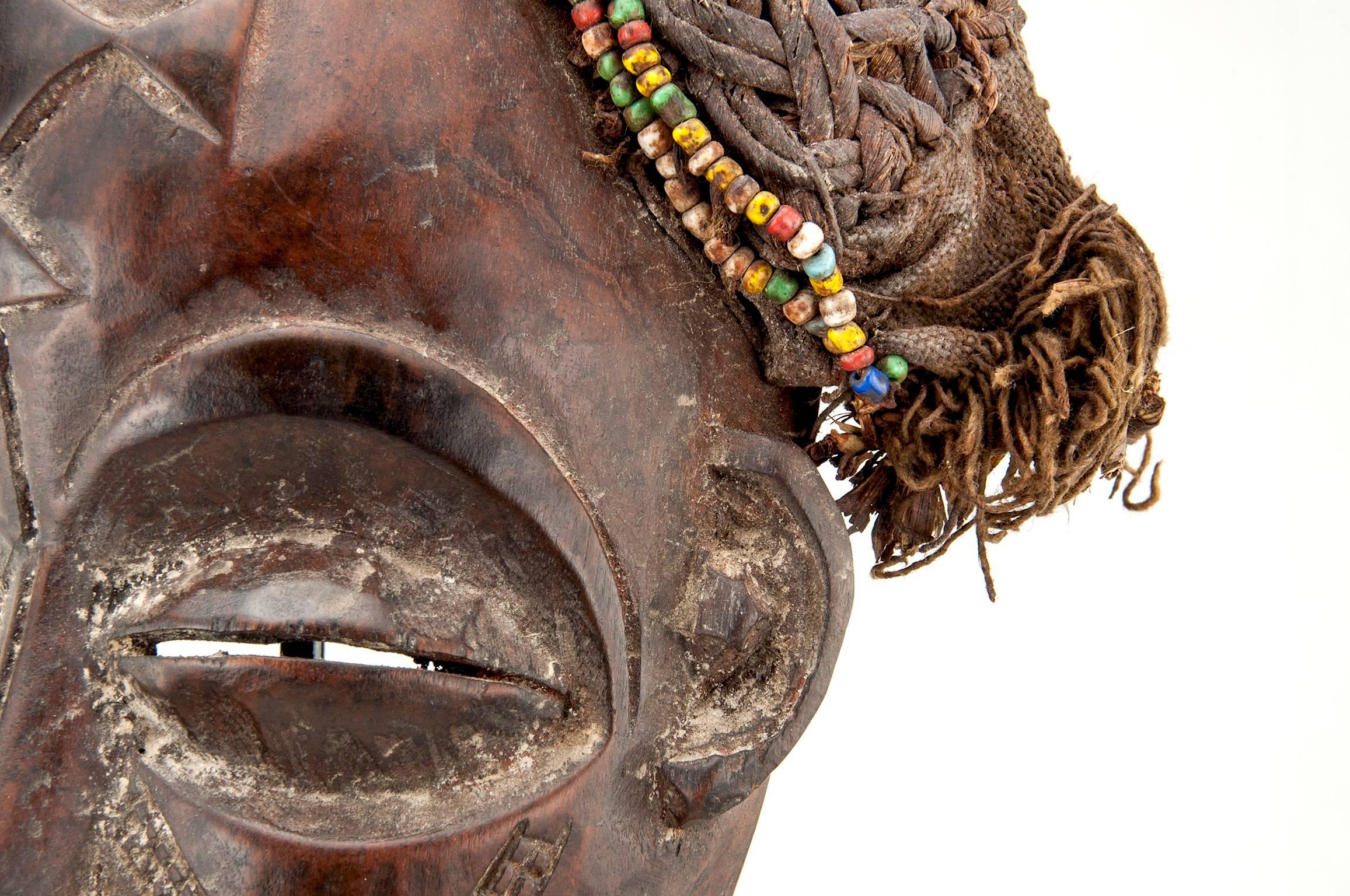 Highly Decorative Wood African Mask 1