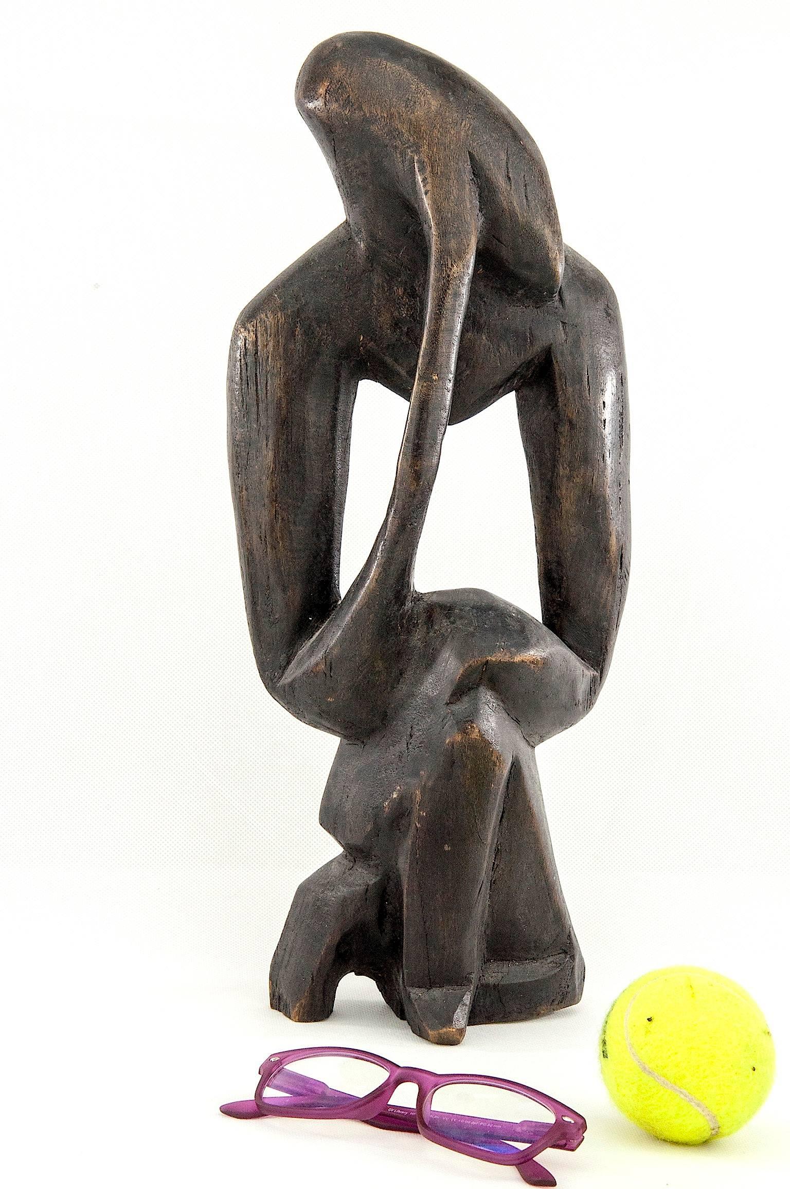 Dutch Colonial African Cubist Sculpture in Wood