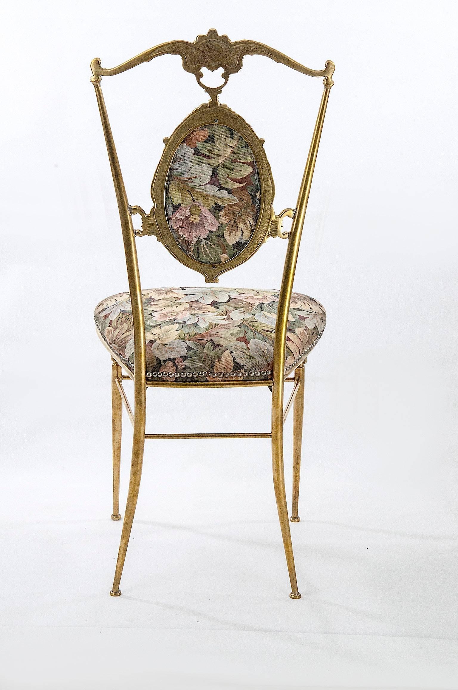 Rococo Revival Exceptional Italian 1950 Vintage Pair of Chairs in the Style of Chiavari