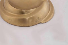 1960 Solid Brass Ashtray, Signed