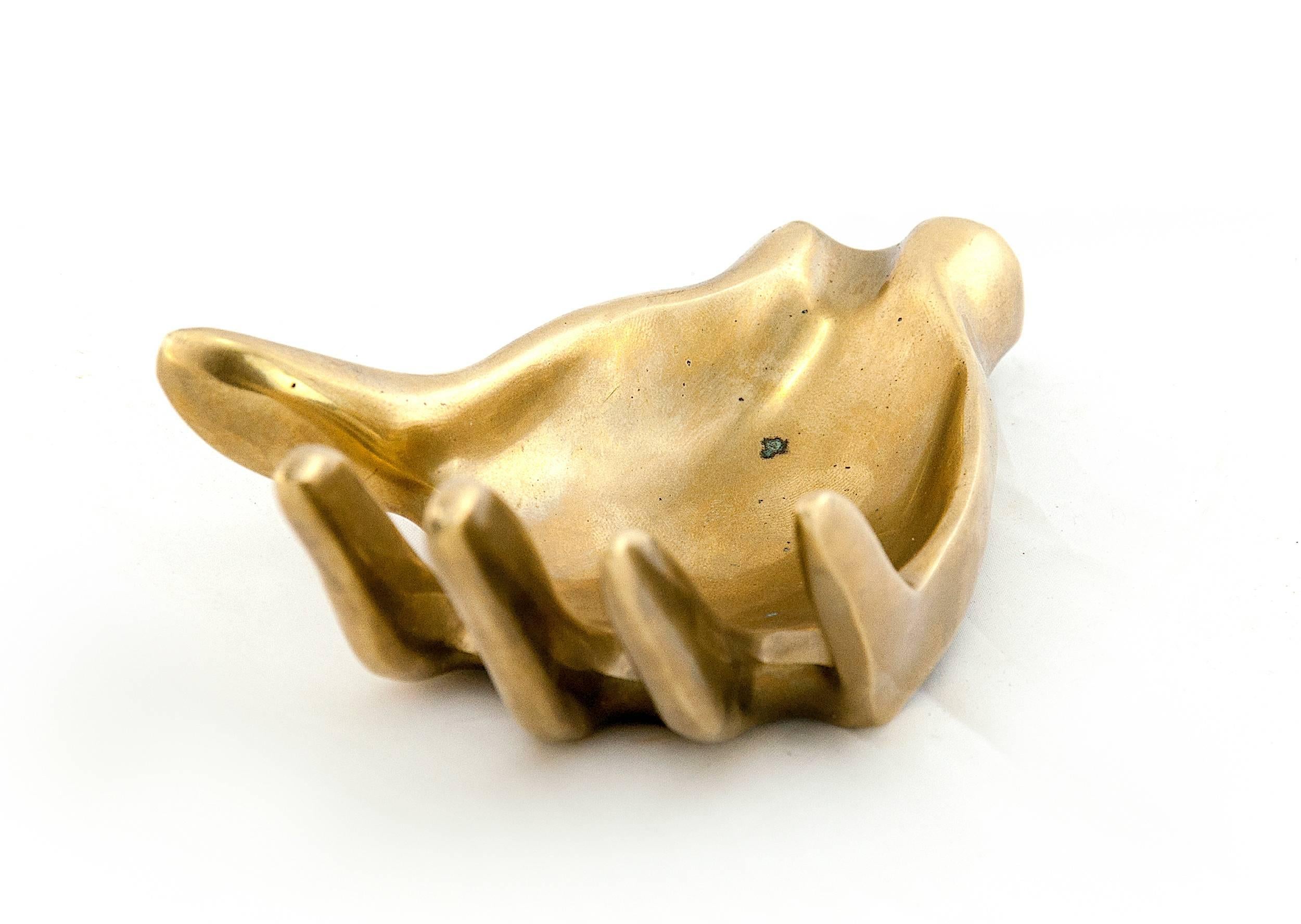 Brass Hand Ashtray in the Style of Hagenauer In Good Condition In Auribeau sur Siagne, FR