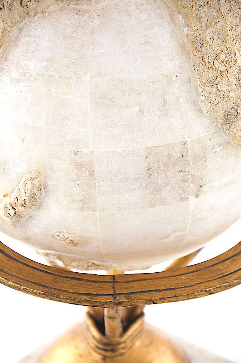 Large Round Nacre Faceted Table Lamp 1