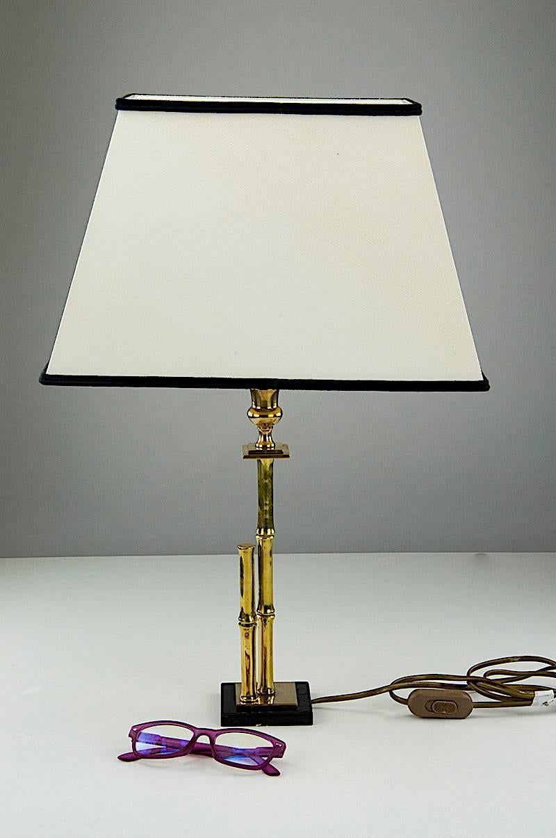 Neoclassical Revival Brass Faux Bambou Table Lamp, 1960