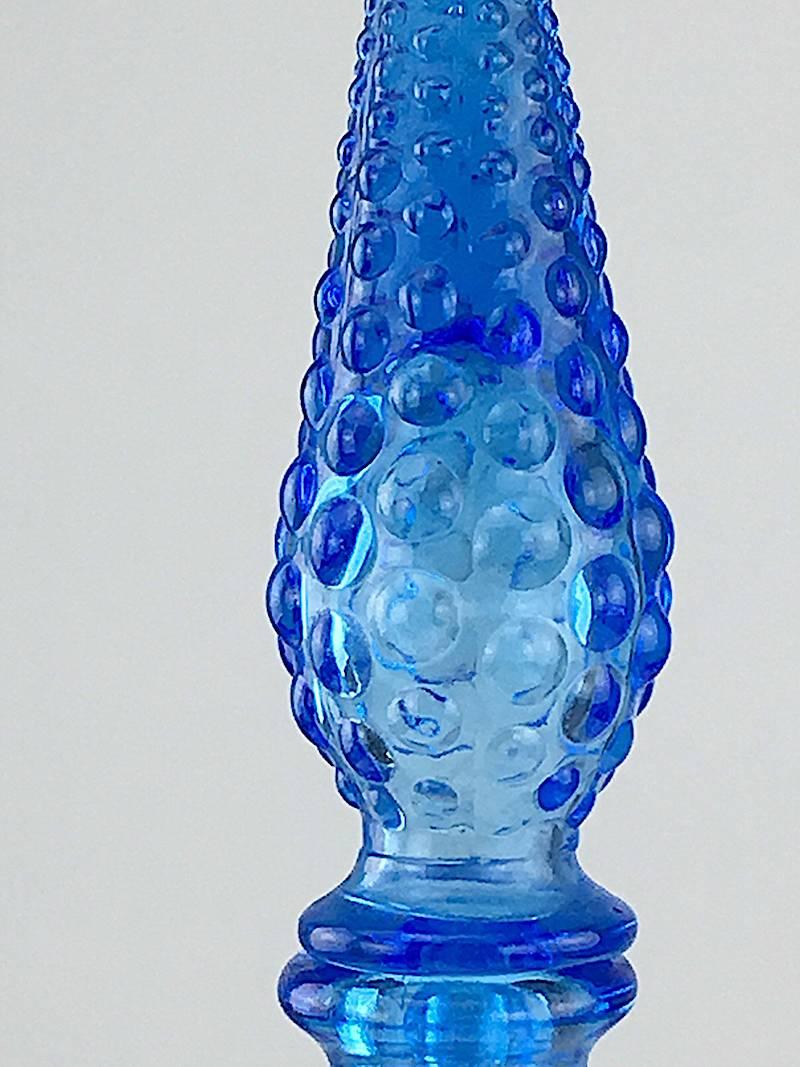 Pair of Italian blue glass vases with clear bubbles
In the style of Silvano Signoretto, Murano,
circa 1970.