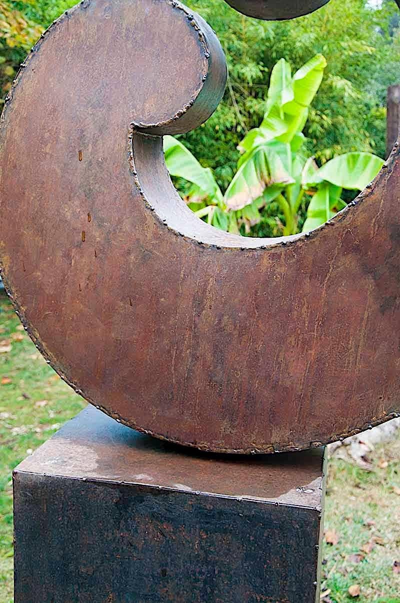 Minimalist Contemporary Outdoor Large Abstract Steel Sculpture, Model Tendresse